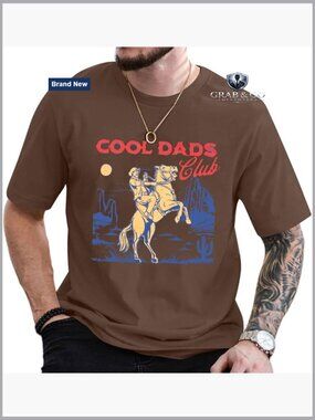 Men's Vintage Western Dad Graphic Tee Short Sleeve T-Shirt Casual Fit